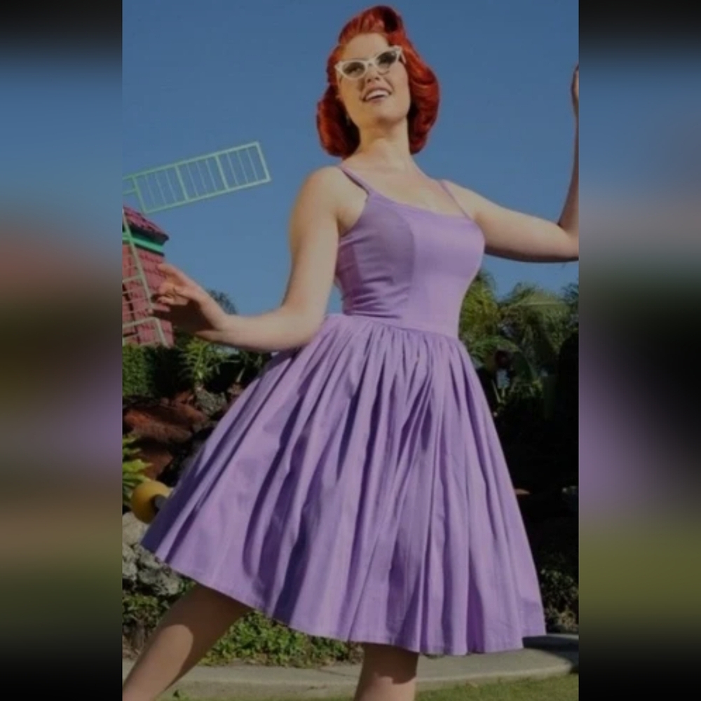 Pinup Couture Jenny swing dress in purple